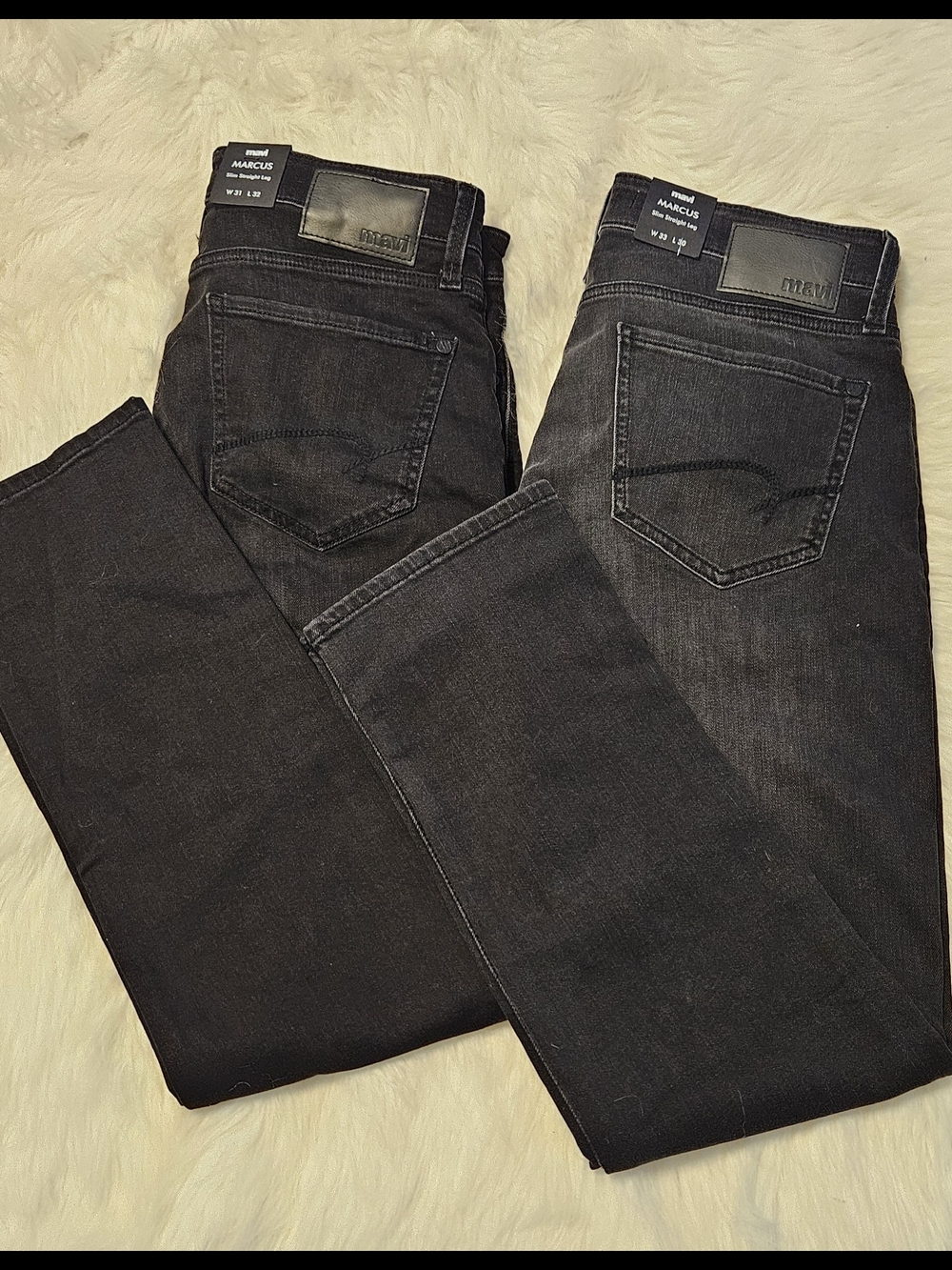 Mavi Marcus Men’s Slim Straight Leg Jeans in Washed Black